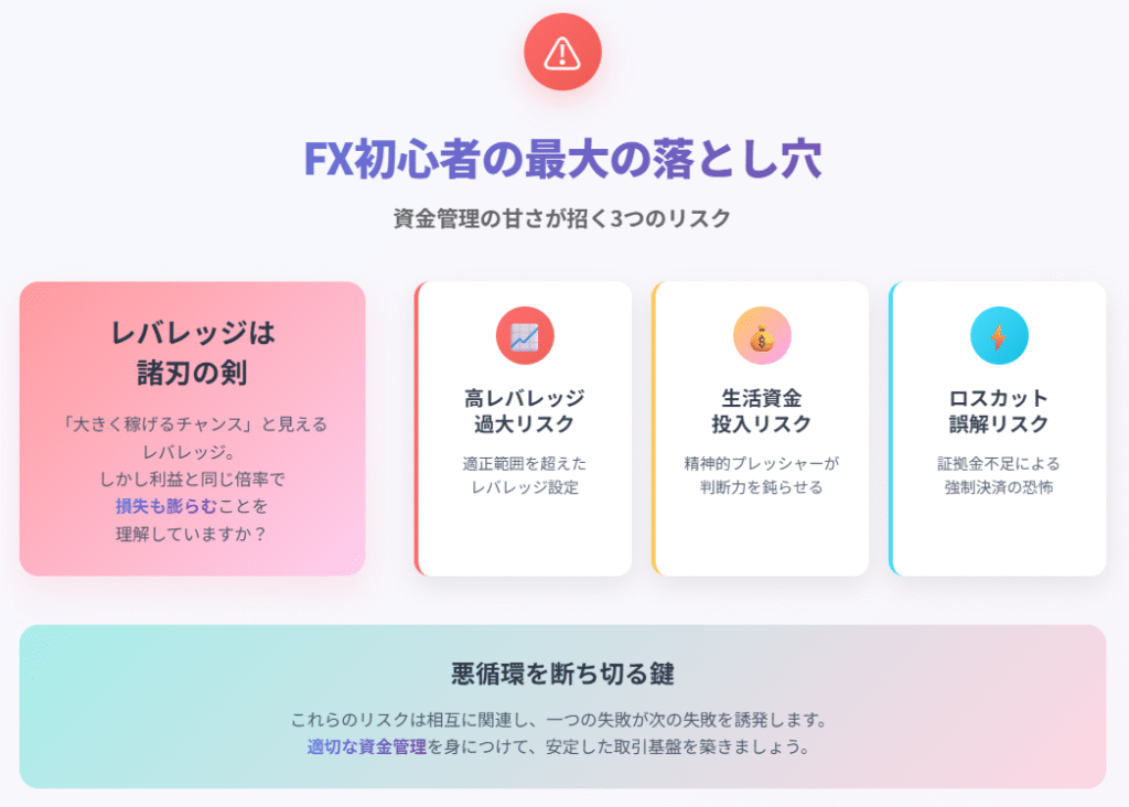 FX初心者が陥る落とし穴と回避法|失敗事例と対策を徹底解説の説明画像