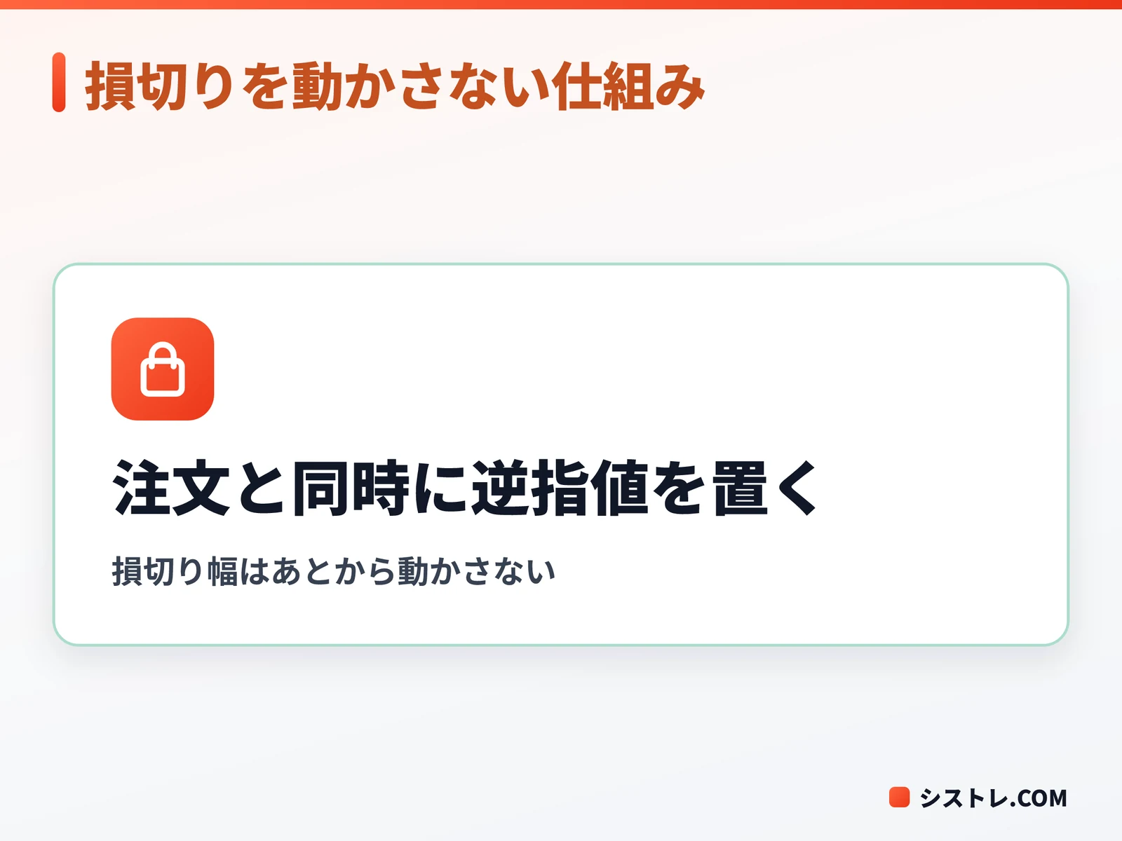 FX 勝てない原因になる損切りの先送りを防ぐ逆指値の置き方の図