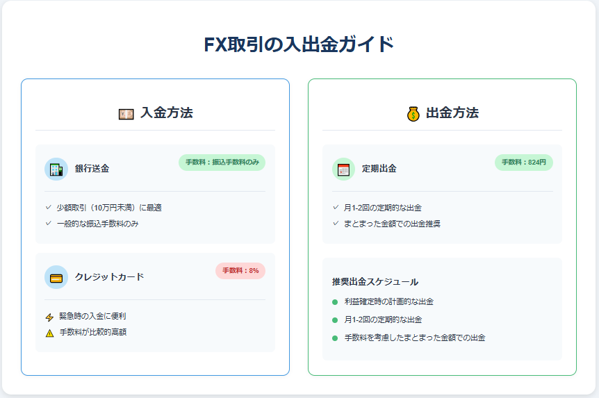 入出金方法：手数料とタイミングの最適化ガイド