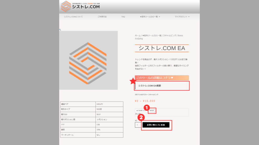 FXユーザーがシストレ.COMで無料で利用できるEAのパッケージ画像です。