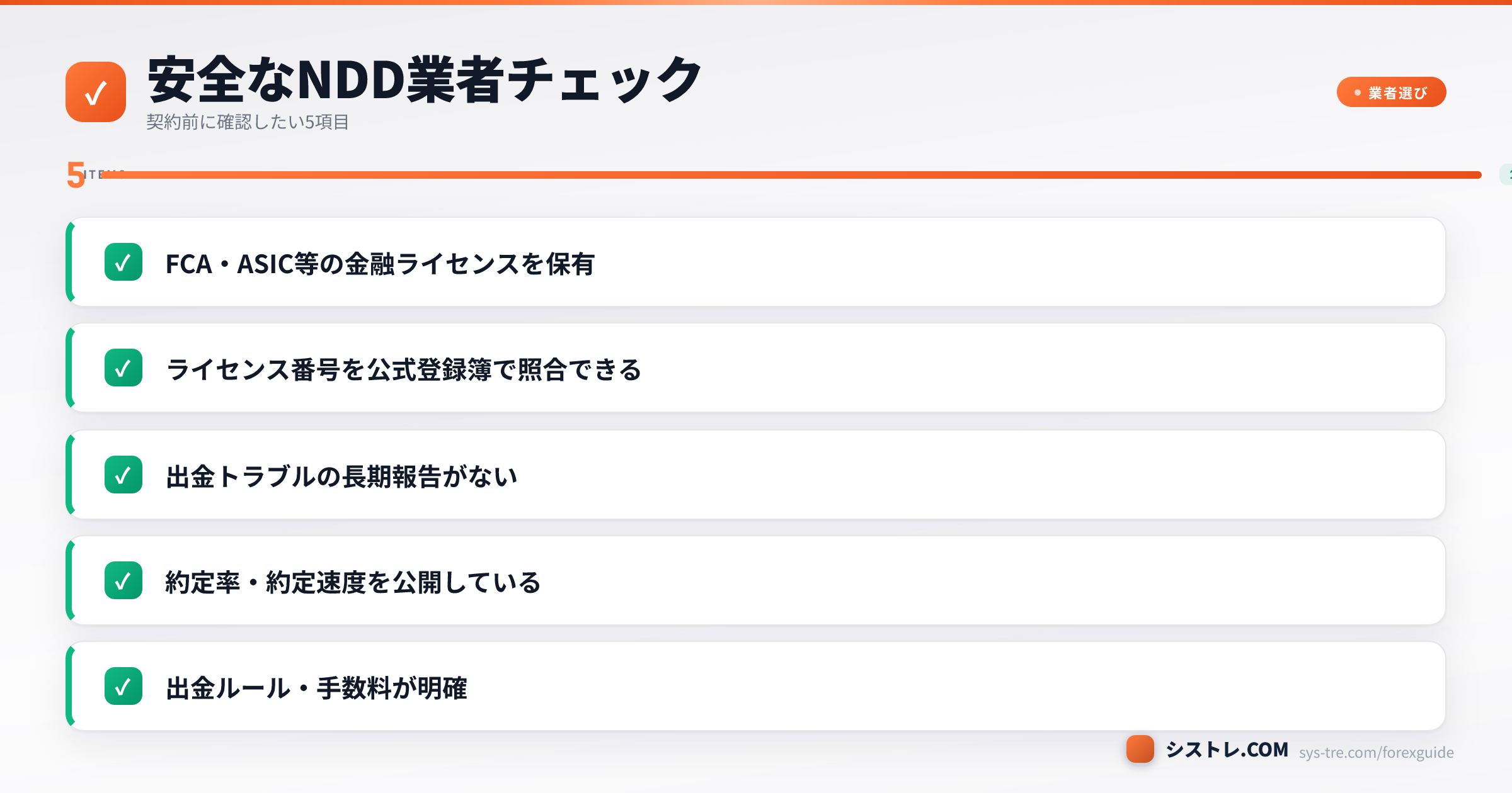 安全なNDD業者を見極める5つのチェック項目リスト